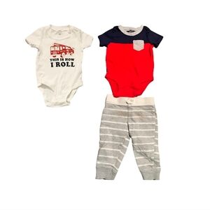 Carter's Baby & Toddler Boy's 3 Piece Short Sleeve Bodysuit & Jogger Pant Set 🚒
